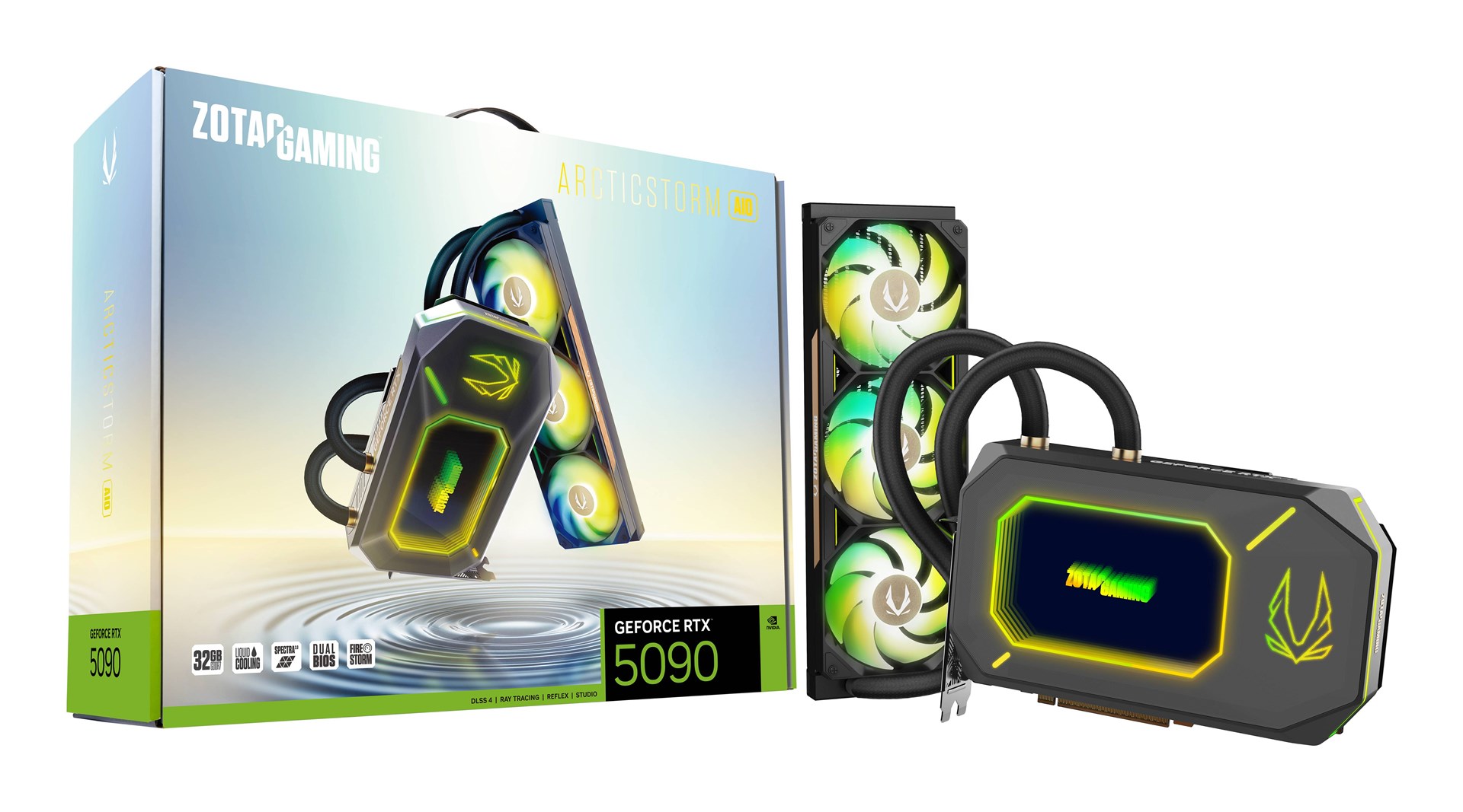 Kartë grafike ZOTAC Gaming GeForce RTX 5090 ArcticStorm AIO, 32GB GDDR7, RGB