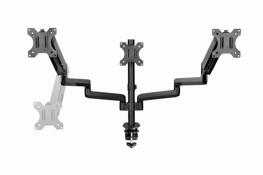 Mbajtëse tavoline për tre monitorë Gembird MA-DA3-01, 17-27", 7kg, e zezë