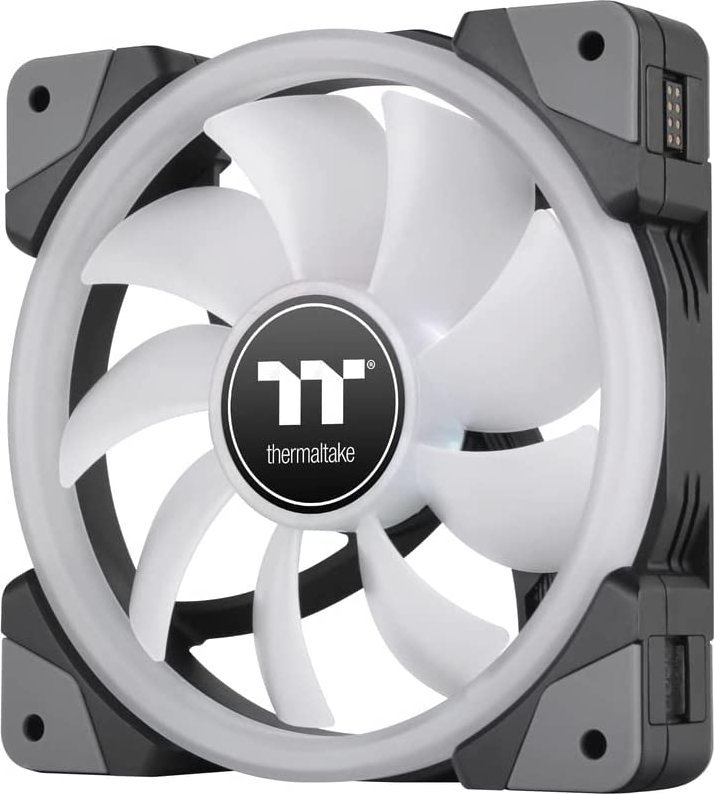 Ventilatorë PC Thermaltake SWAFAN 12 RGB, set 3 copë me hub, 120mm, të zinj