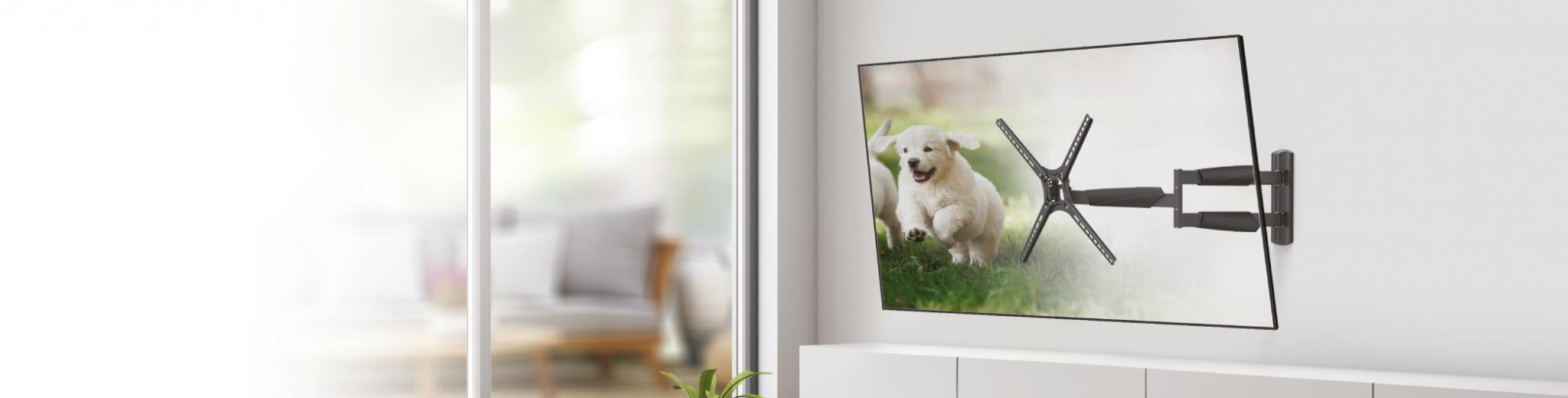 Kllapë murale për TV Barkan, 13" 65", krah 76cm, deri 36kg, e zezë