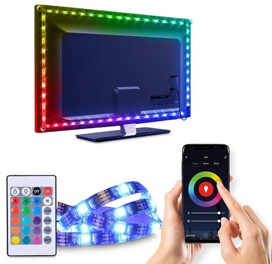 Shirit Solight LED WIFI smart RGB për TV, 4x50cm, USB