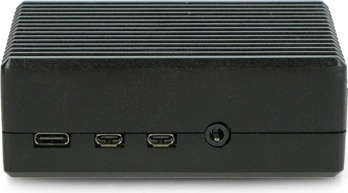 Kuti mbrojtëse OEM Raspberry Pi 4B DNG-18742, alumini, me prerje porte, e zezë