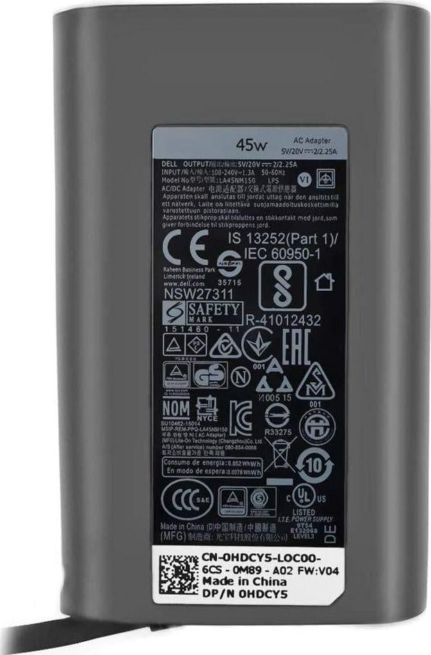 Karikues për laptop Dell, 45W, i hirtë