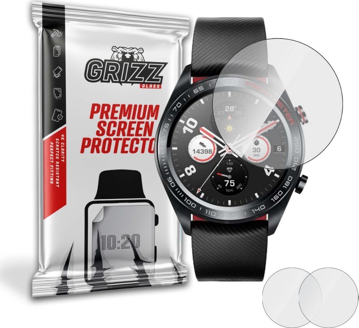 Xham mbrojtës GrizzGlass Hybrid Glass, për Honor Watch Magic, transparent