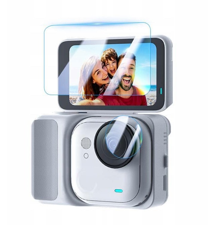 Mbrotës ekrani dhe lente PULUZ për Insta360 GO Ultra, set 2 copë, xham i fortë transparent