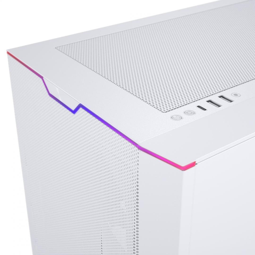 Kase PC Phanteks Eclipse G500A DRGB, xham i temperuar, 3 ventilatorë 140mm ARGB, e bardhë