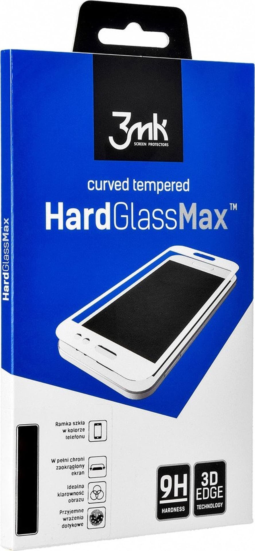 Xham mbrojtës 3MK HardGlass Max për iPhone 16 Plus, 0.3mm, 9H, i zi