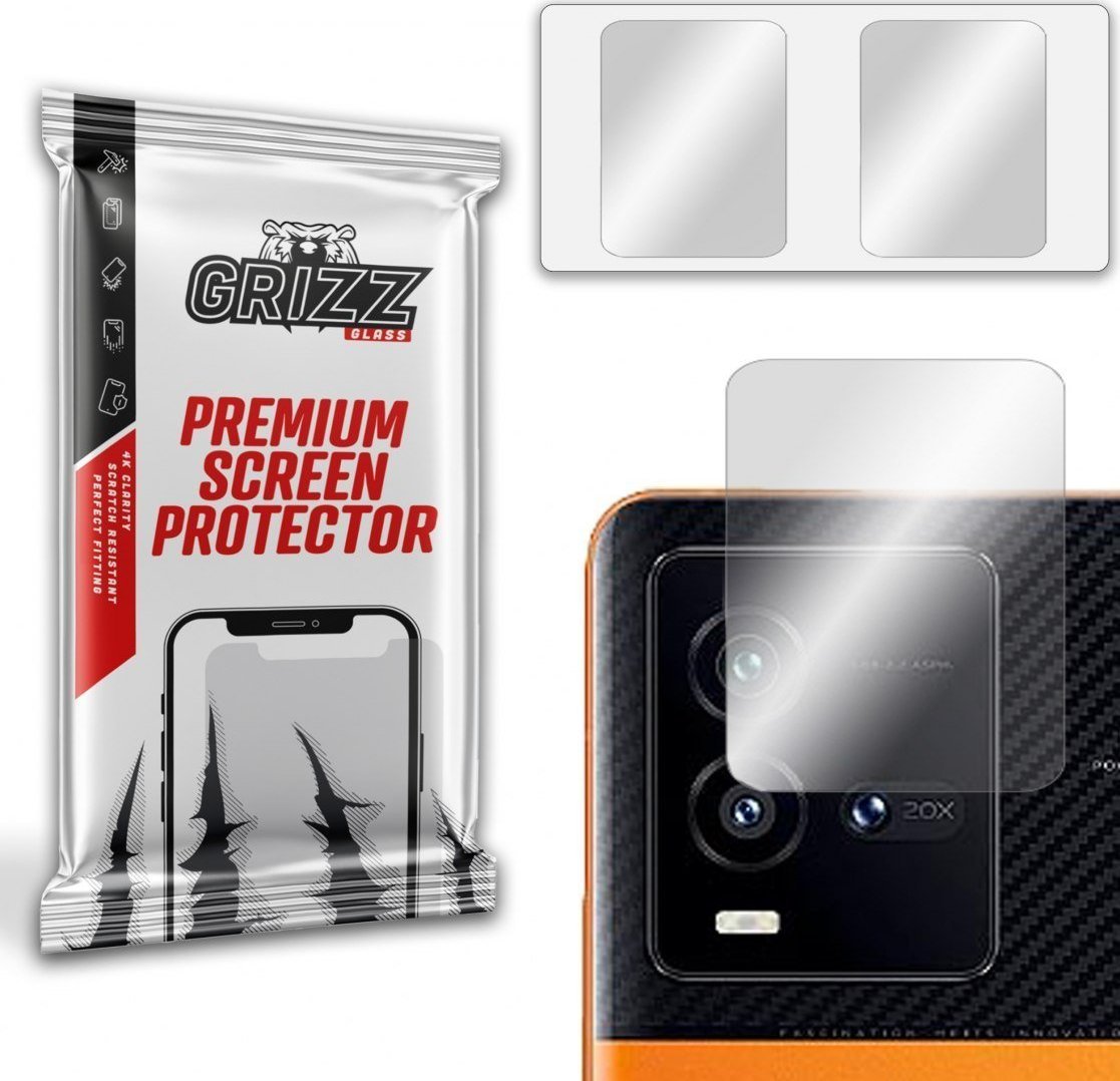 Xham mbrojtës kamerë GrizzGlass për vivo iQOO 10, hibrid, set 2 copë, transparent