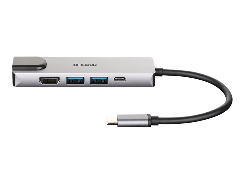 D-Link DUB-M520 5-in-1 USB-C Hub, HDMI 4K, Gigabit Ethernet, 2x USB 3.0, USB-C PD 60W