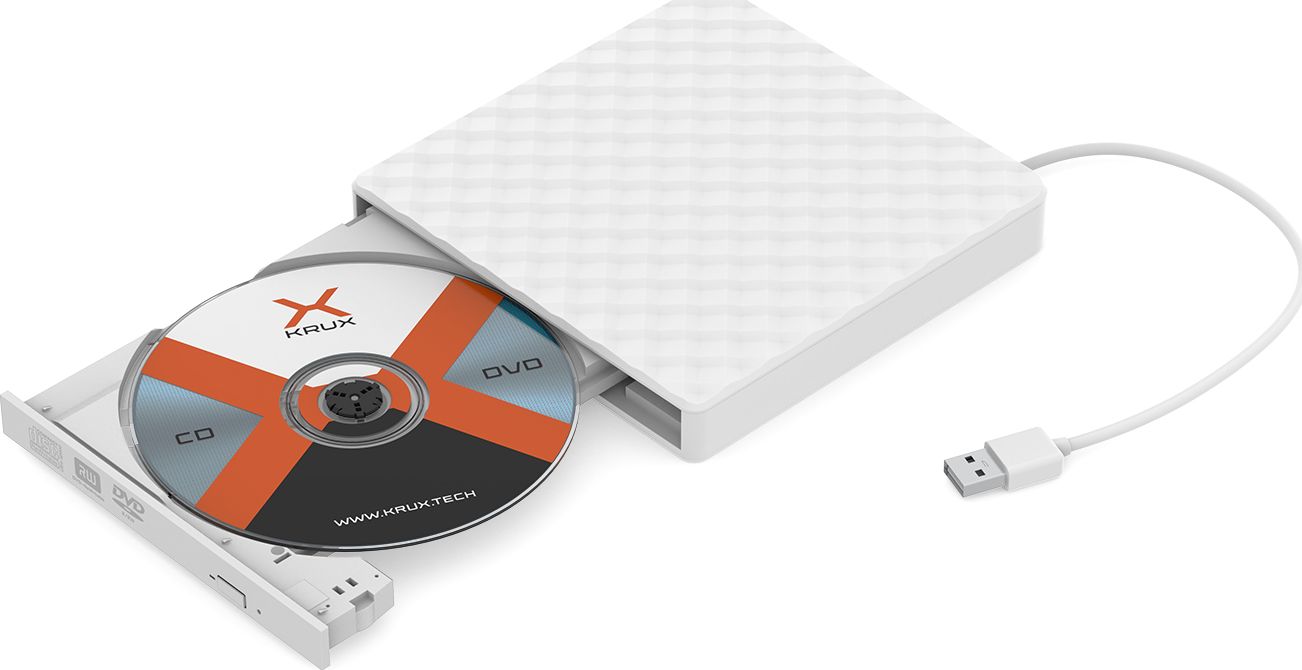 Надворешен DVD читач Krux KRX0123 Drive, USB 2.0, Plug and Play, црн