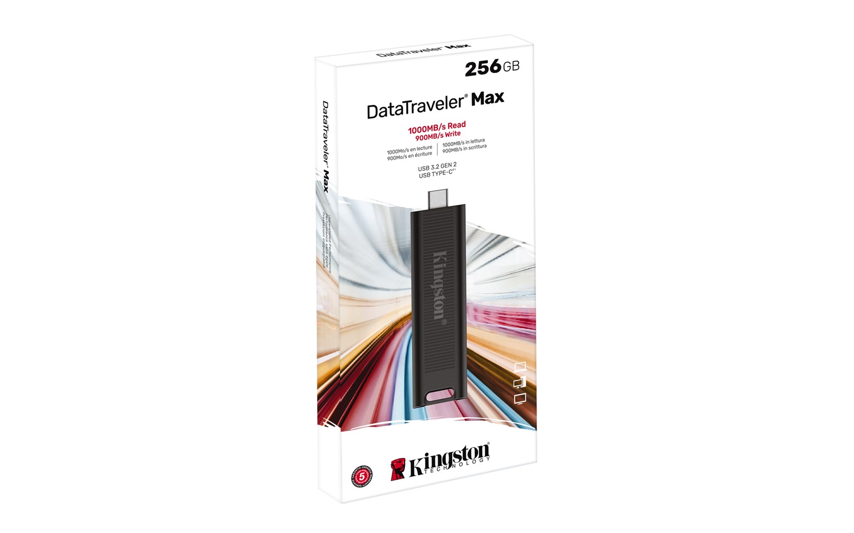 USB Kingston DataTraveler Max, 256GB, USB 3.2 Gen 2, Type-C, i zi