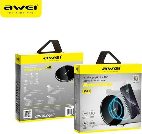 Karikues induksioni Awei W8, 10W, i zi