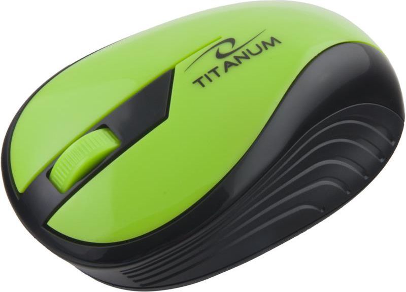 Maus Titanum TM114G, USB, 3 butona, 1000 DPI, wireless, i gjelbër/zi
