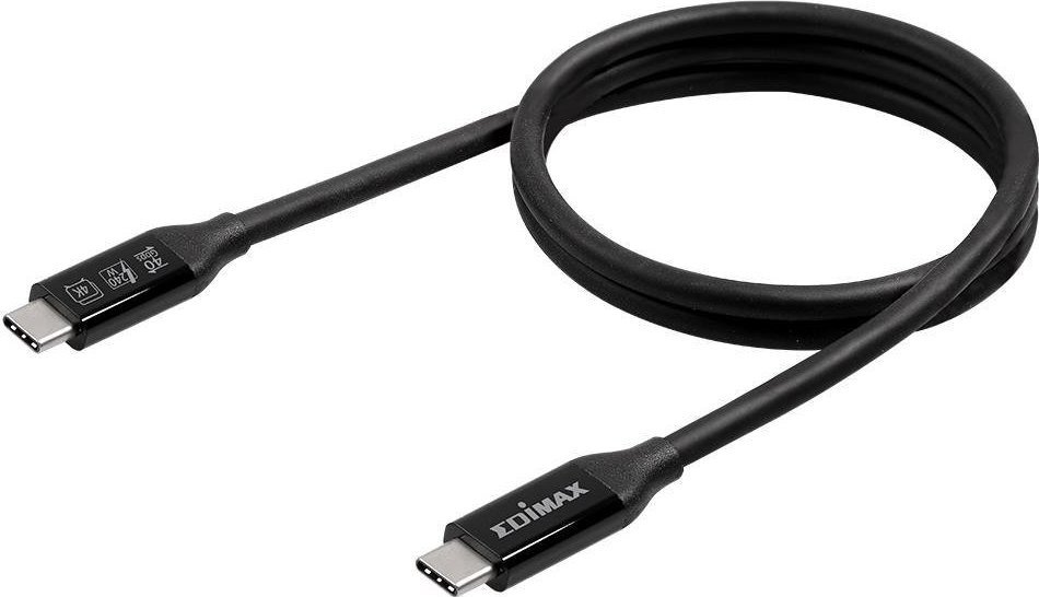 Kabllo USB EdiMax UC4-010TB V2, USB-C në USB-C, 40 Gb/s, 240W, 1 m, e zezë