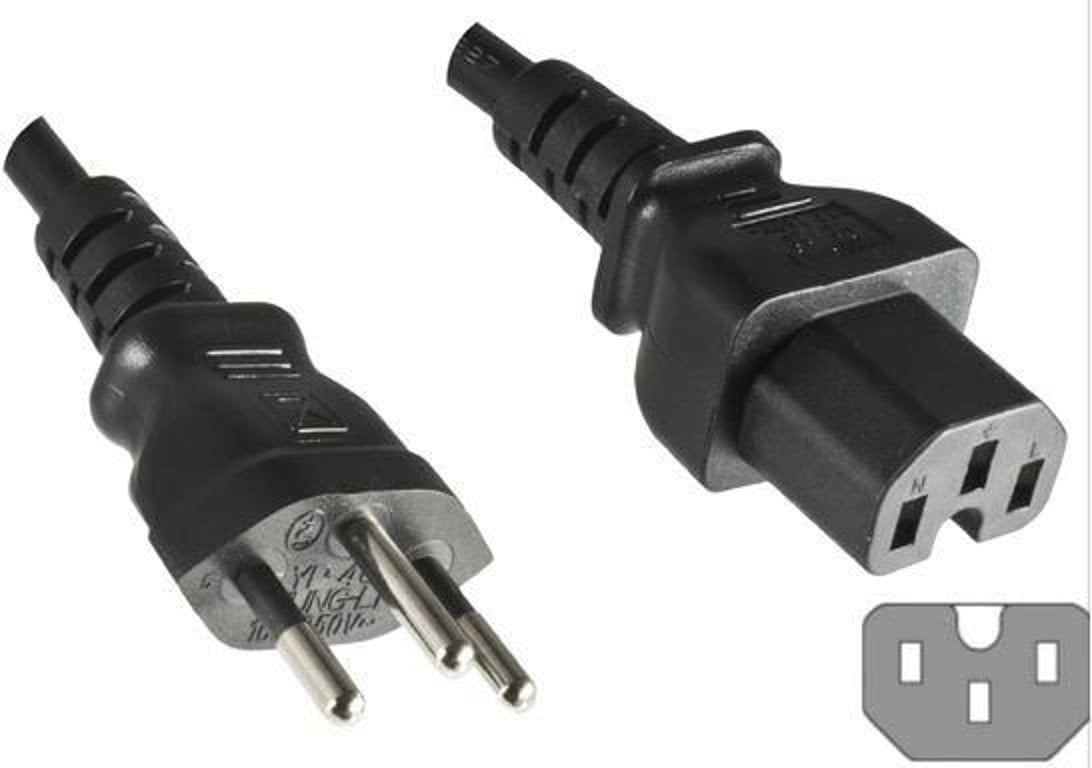 Kabllo energjie Microconnect PE160518, 1.8m, prizë zvicerane Type J, konektor C15, e zezë