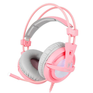 Слушалки за гејминг Sades A6, 40mm, USB, розови