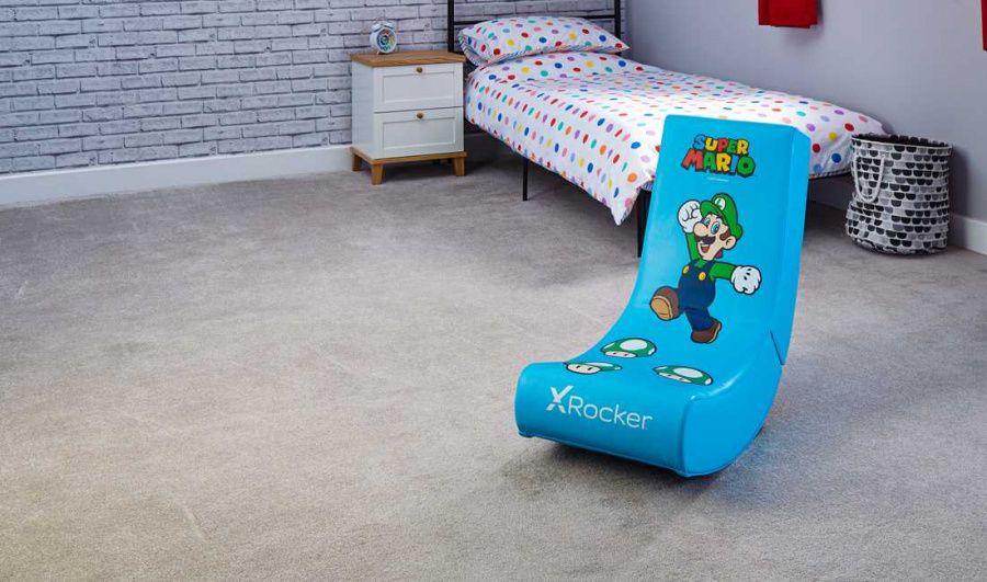 Karrige lëkundëse për fëmijë X Rocker Nintendo Super Mario Luigi, e kaltër