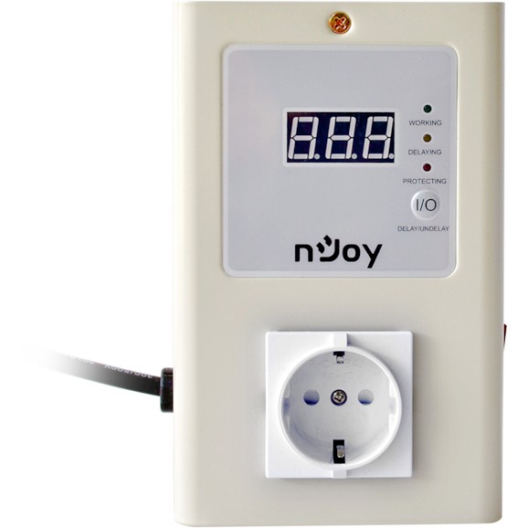 Stabilizator tensioni nJoy Royer 16A, për pajisje deri 12000 BTU, ekran LCD, i bardhë