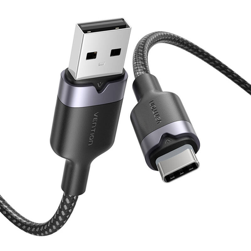 Kabllo Vention USB 2.0 A në USB C, 1m, 3A, e zezë