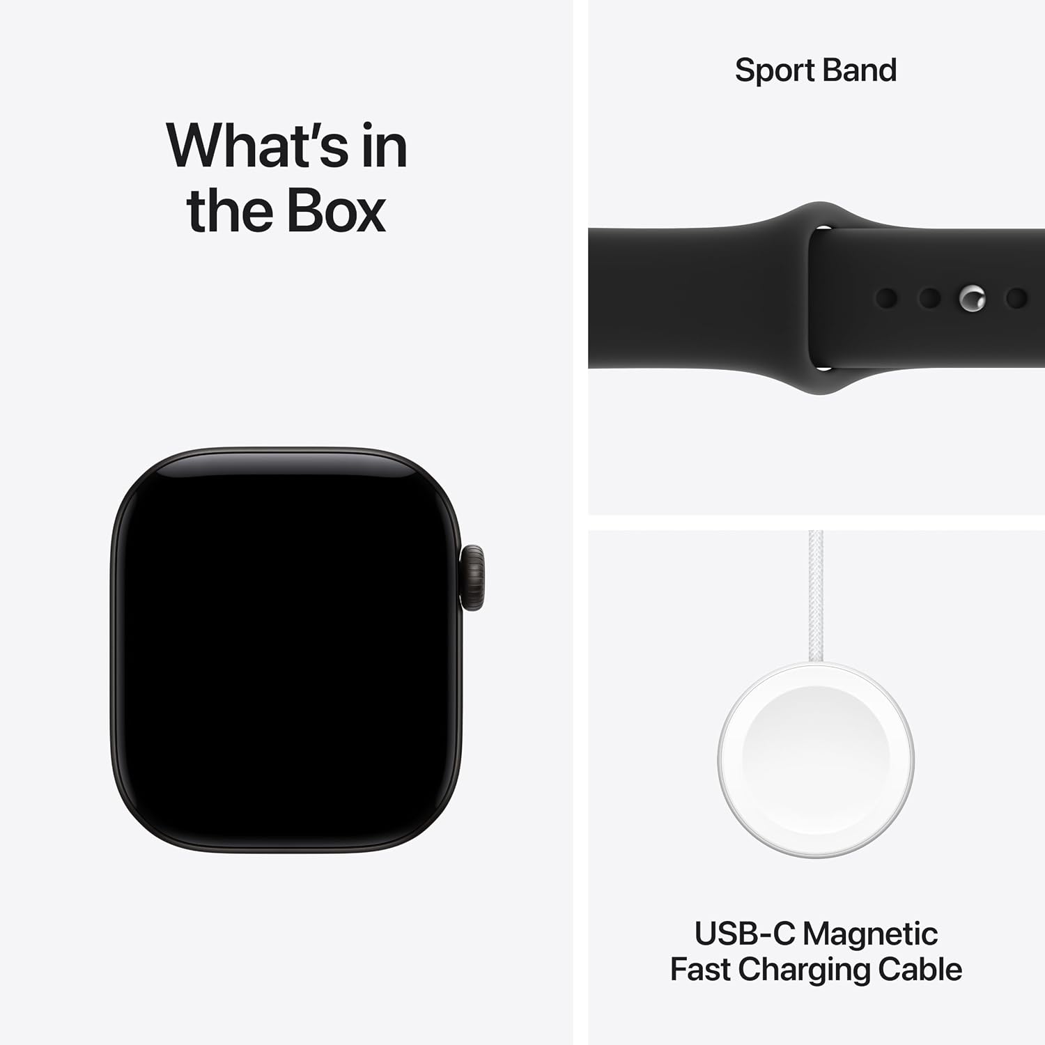 Apple Watch S12 GPS 42mm Black Aluminium Case with Black Sport Band, S/M