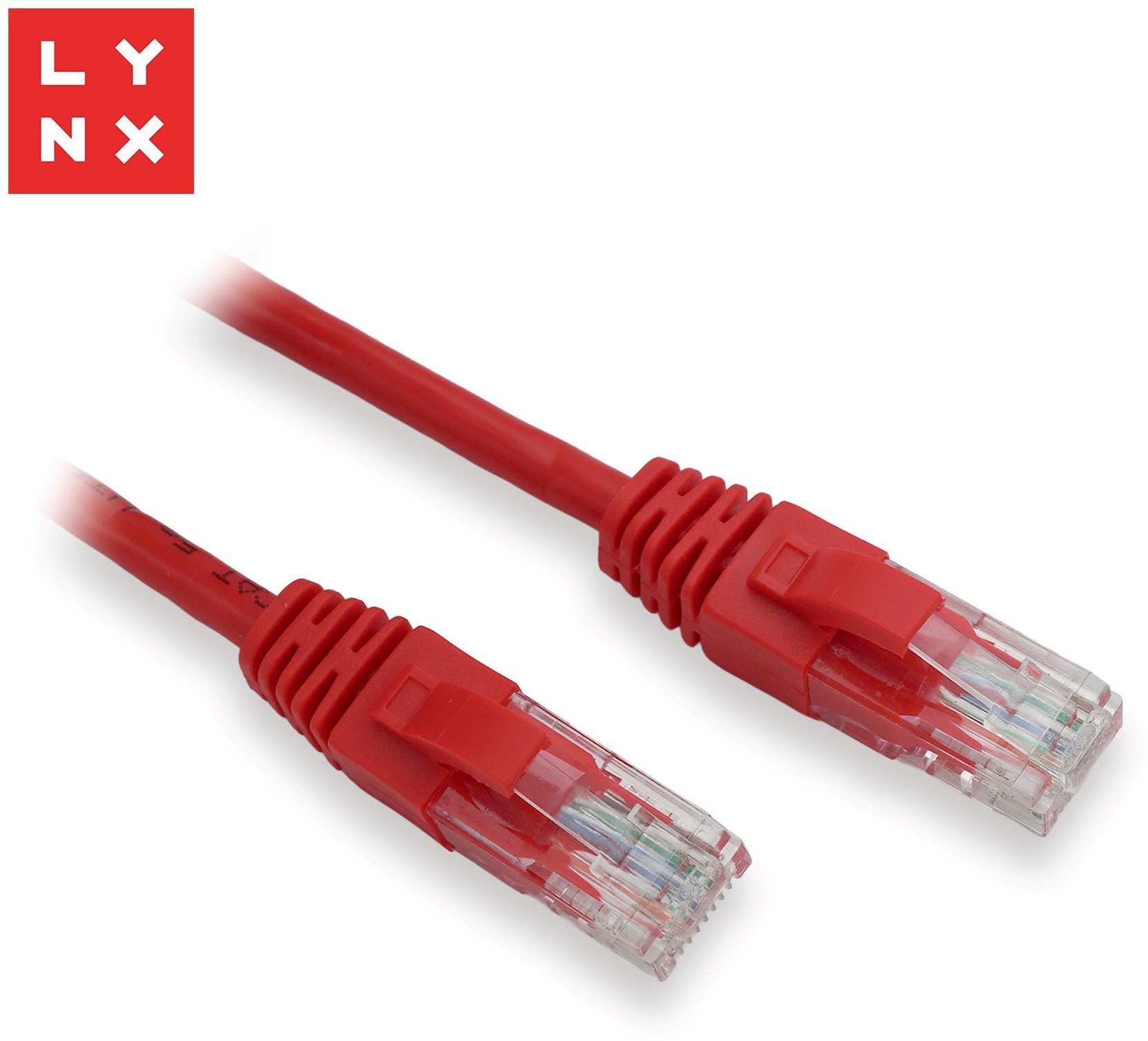 Kabllo rrjeti LYNX UTP Cat5e, 0.3m, set 10 copë, e kuqe