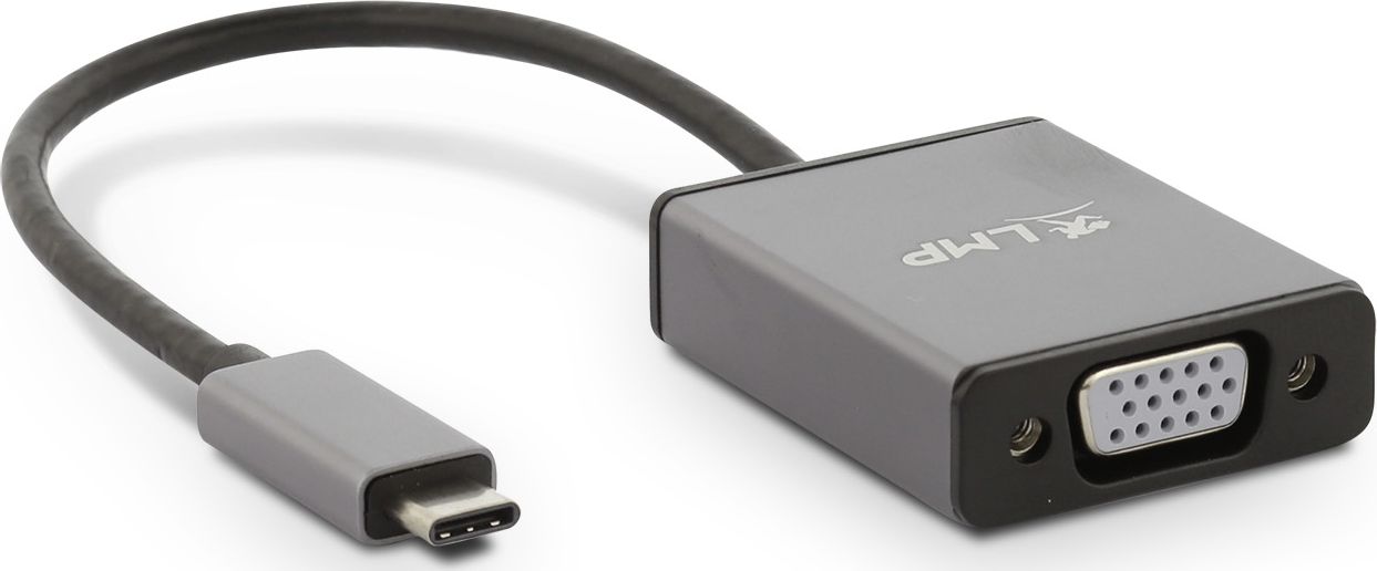 Adapter USB C në VGA LMP, për laptop dhe PC, gri