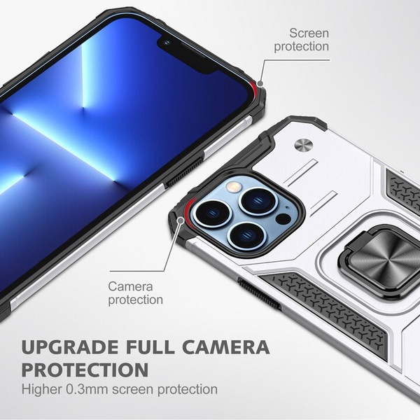 Mbrojtëse Lenuo Union Armor për iPhone 13 Pro, i argjendtë