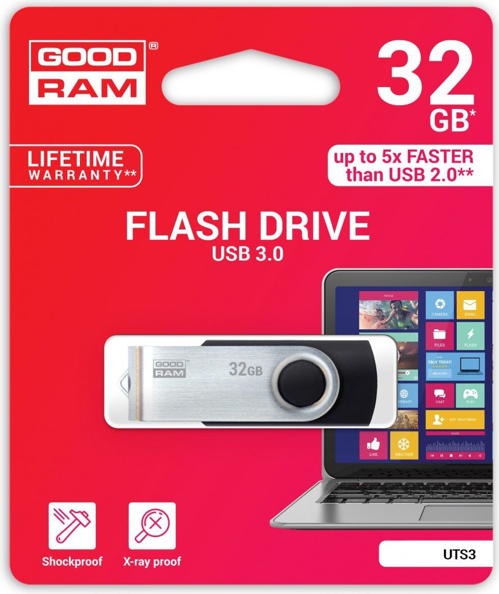 Goodram UTS3 USB Флеш Диск, 32 GB, Црн