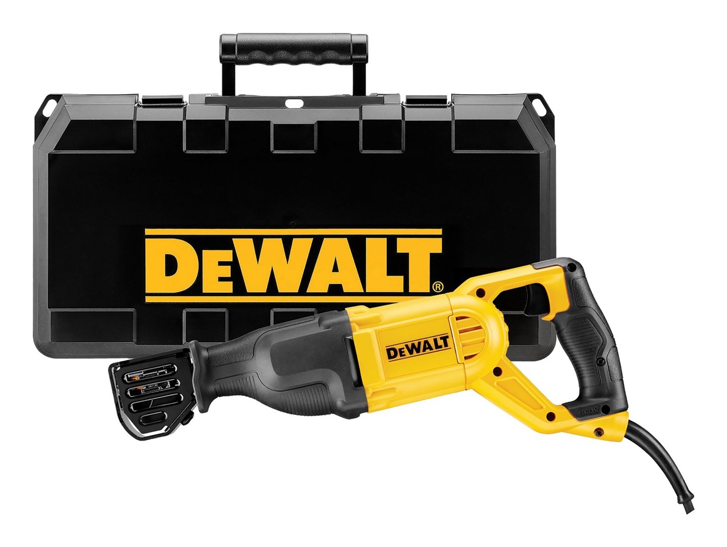 Sharrë reciproke Dewalt DWE305PK, 1100W, prerje e shpejtë, e verdhë