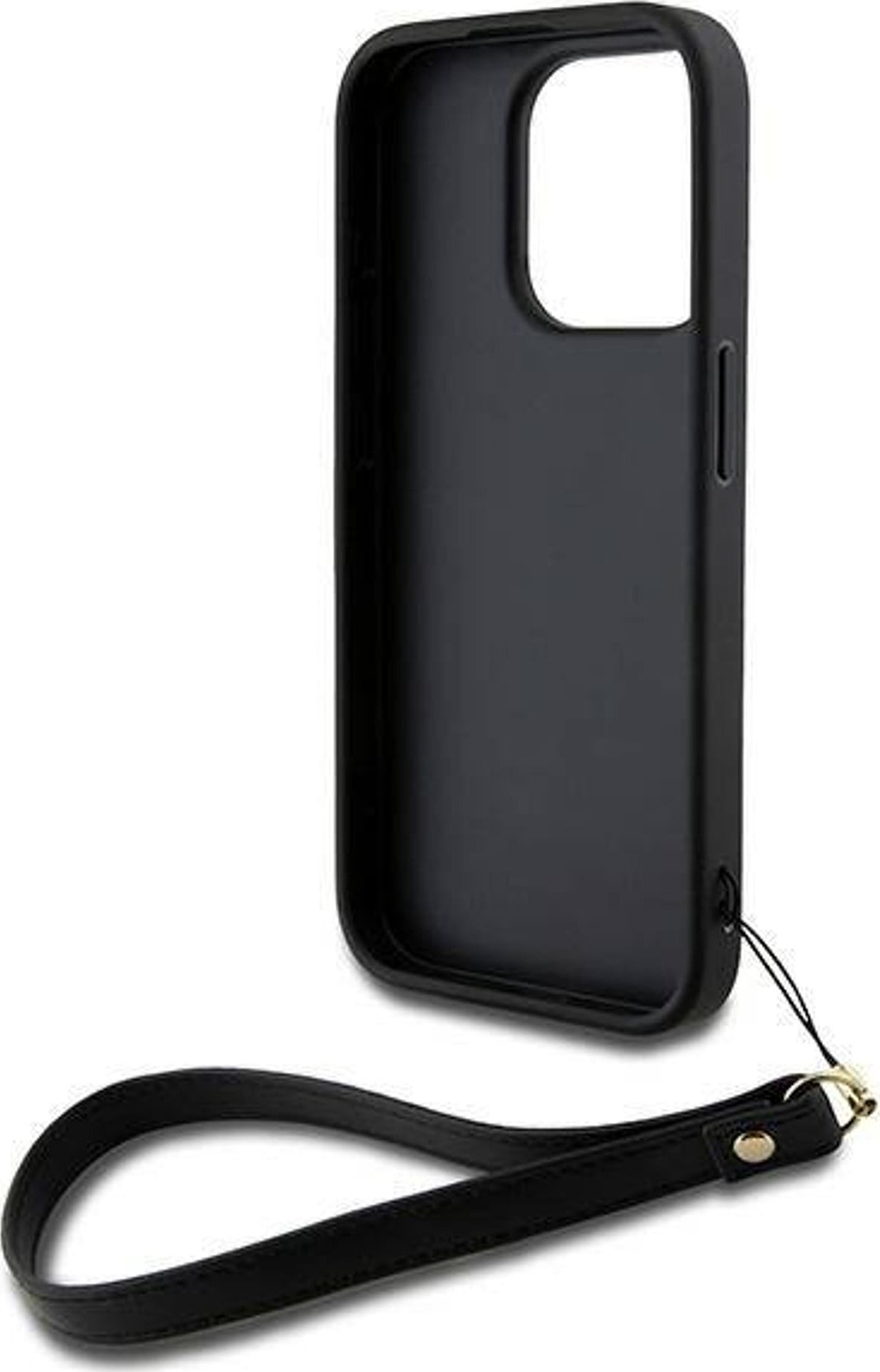 Mbulesë telefoni DKNY DKHCP15LPBSWSK për iPhone 15 Pro 6.1", hardcase me rrip dore, e zezë