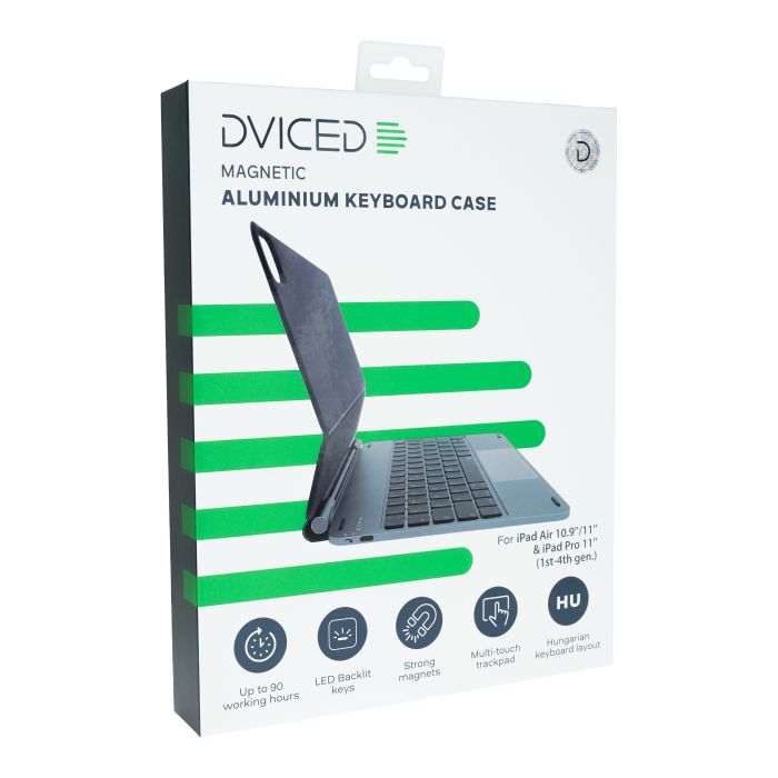 Dviced Magnetic Aluminium Keyboard Case For iPad Air/Pro 11-Inch, HU, Dark Grey