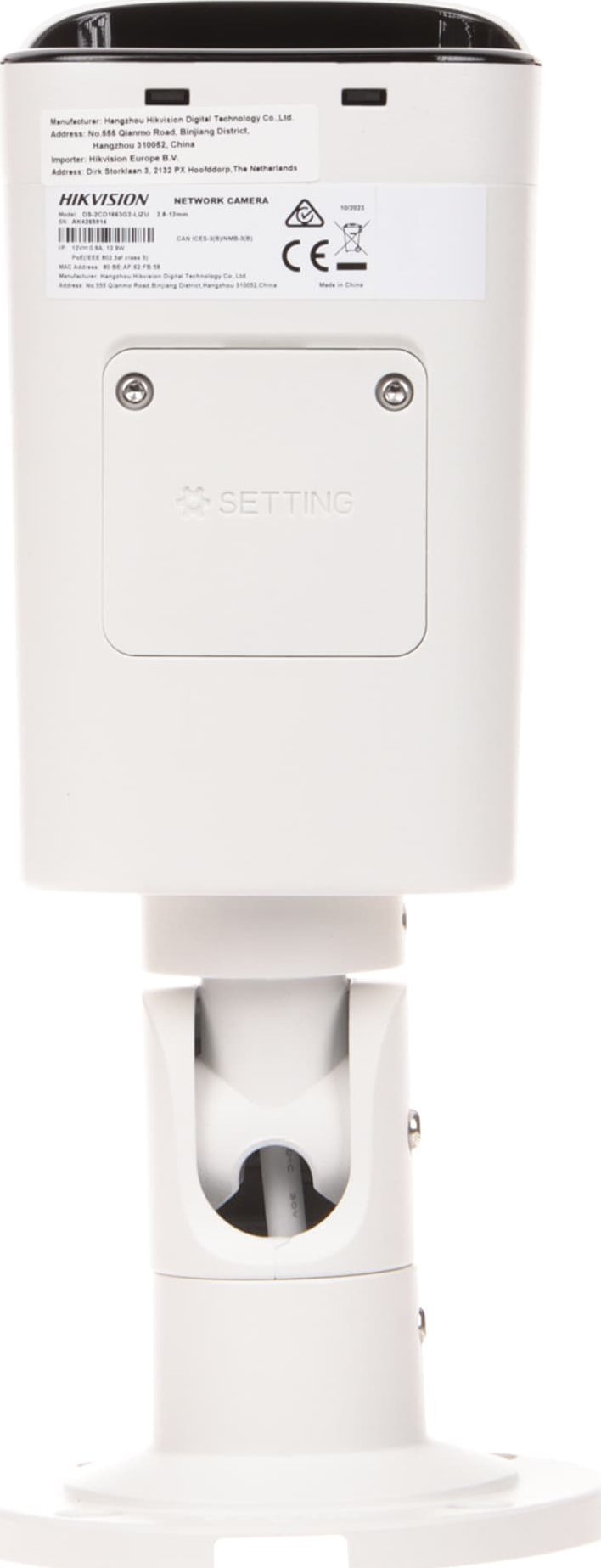 Kamera IP Hikvision DS-2CD1623G2-LIZU, 1080p, lentë 2.8-12mm, e bardhë