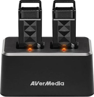Dock karikues për mikrofon Avermedia AW315C, për 2 mikrofona, me LED, i zi