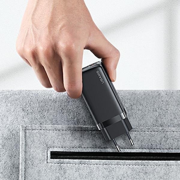 Karikues muri Usams T47 CC153TC02, 65W, 1x USB C 1x USB A, i bardhë