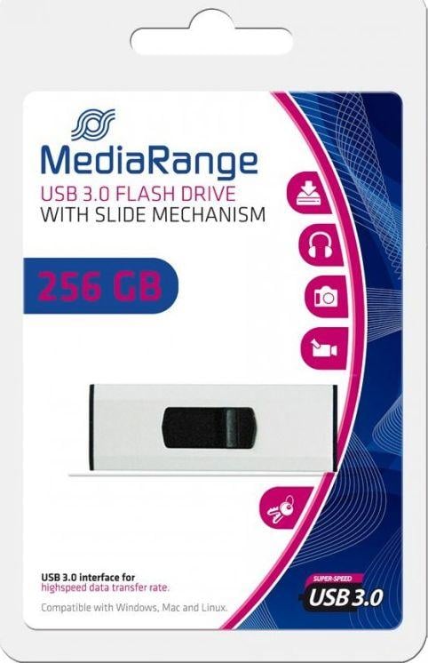 USB flash MediaRange MR919, 256GB, USB 3.2 Gen 1, e zezë