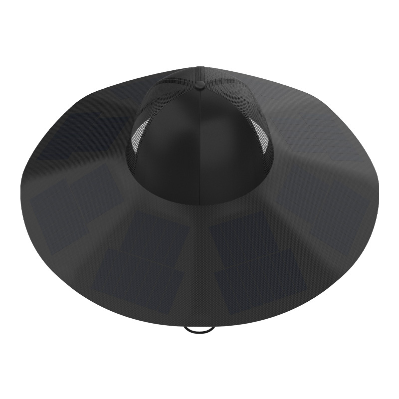 Kapelë dielli EcoFlow Power Hat L XL, karikim diellor USB, IP65, e zezë