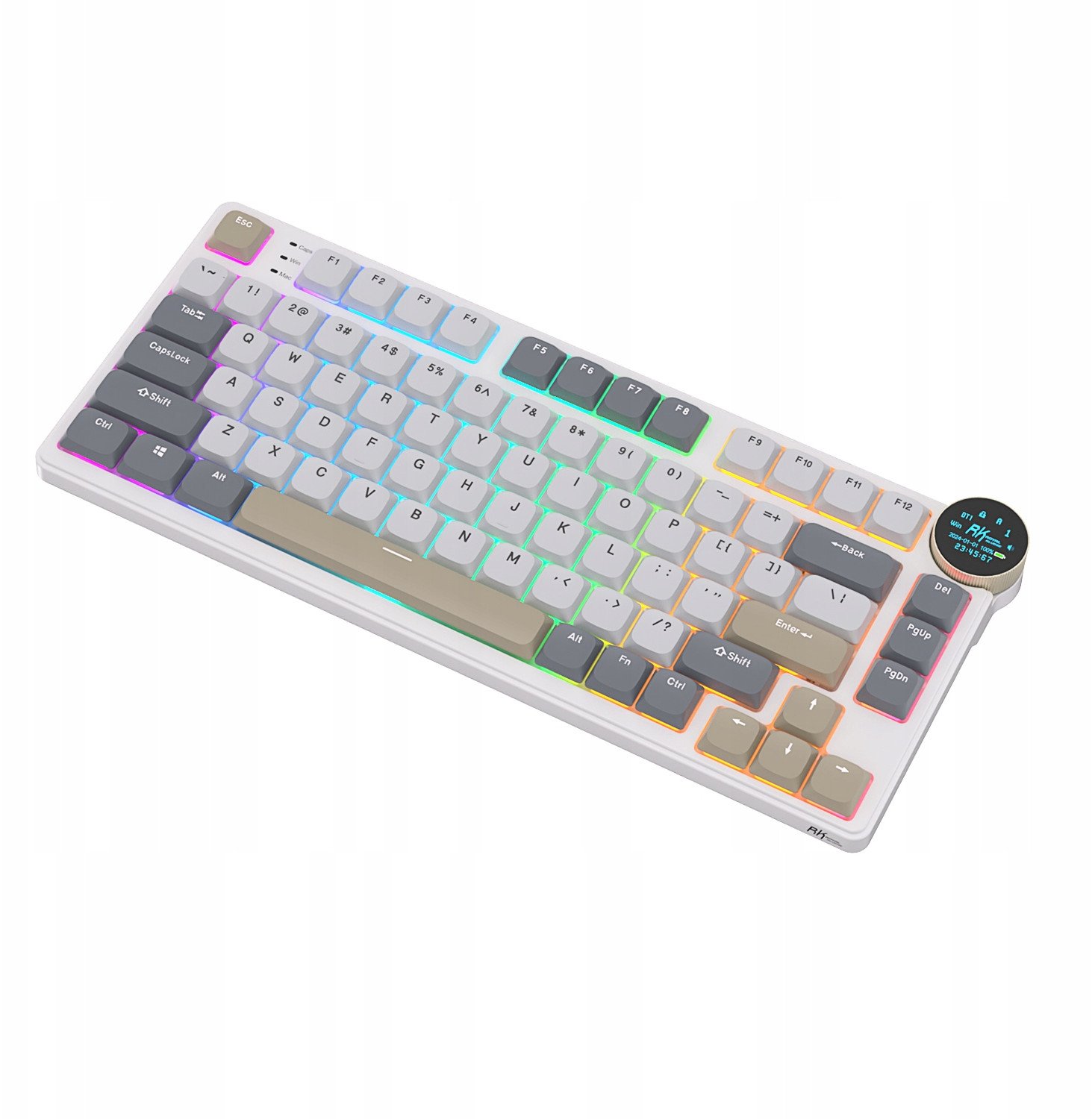 Tastierë gaming Royal Kludge RK N80, mekanike low profile, RGB, wireless Bluetooth USB C, e zezë