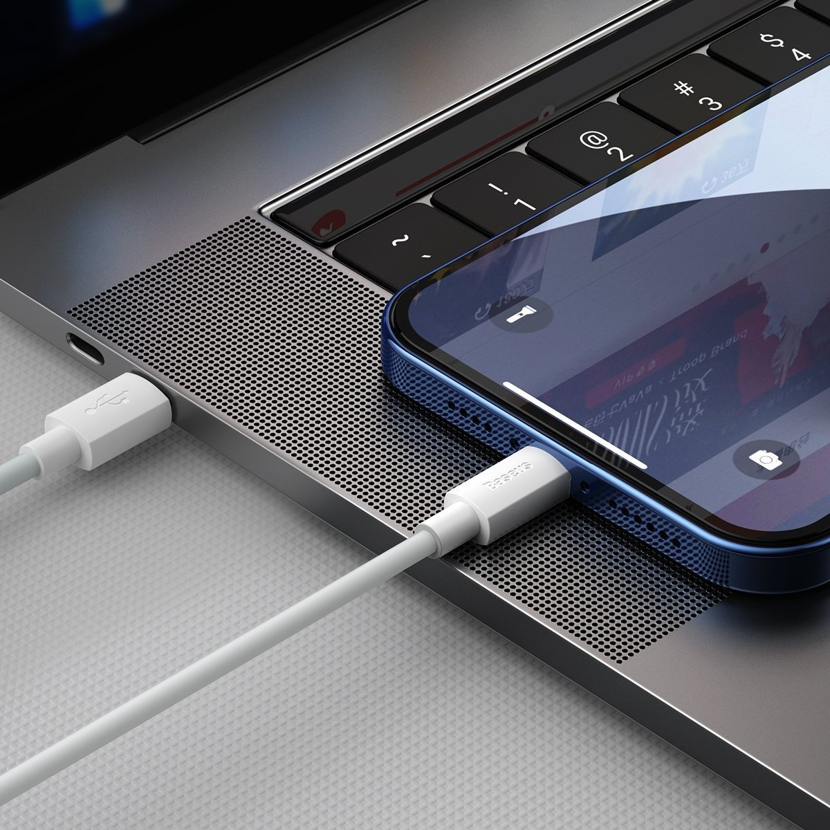 Kabllo karikimi Baseus USB C në Lightning, 150cm, Power Delivery 20W, e bardhë