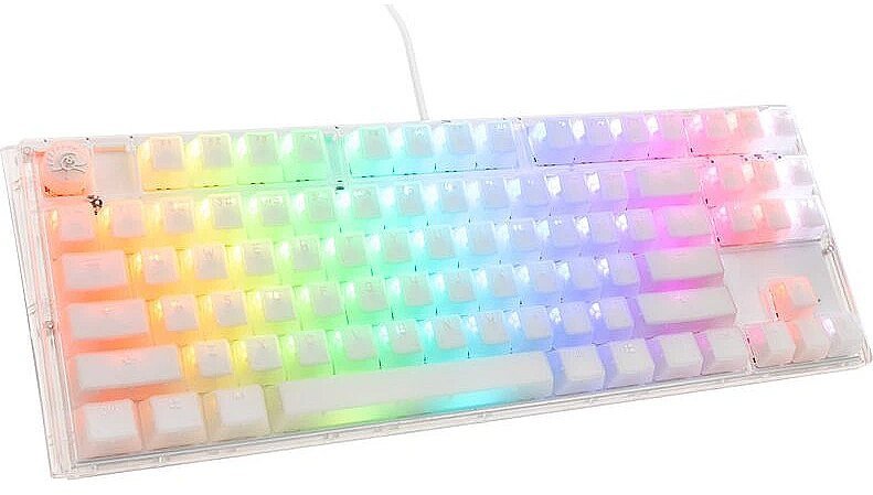 Tastierë gaming Ducky One 3 Aura White TKL, Cherry MX Speed Silver, RGB, e bardhë