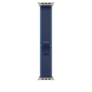 Apple Watch 49mm Loop, Blue/Bright Blue Trail Loop, S/M, Natural Titanium Finish