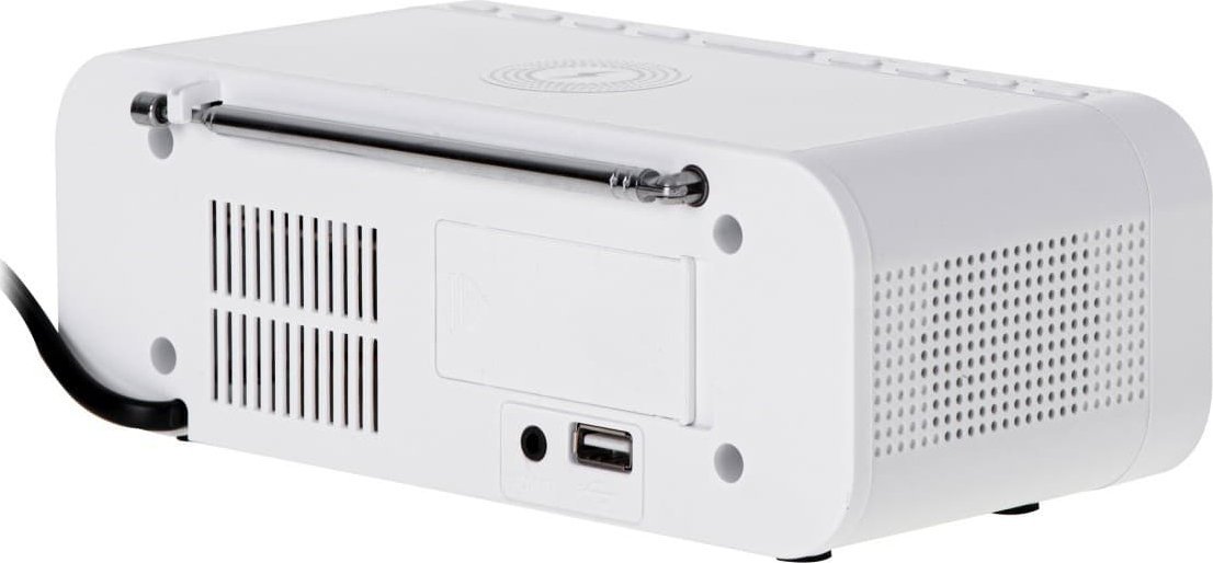 Radio alarm Adler AD 1192W, karikues wireless, Bluetooth, e bardhë