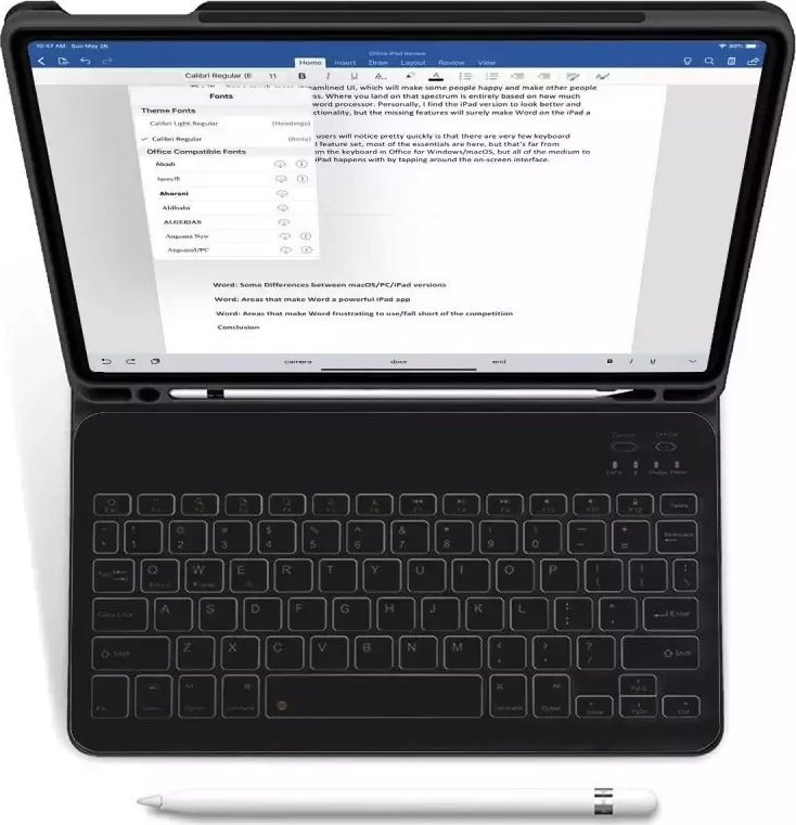 Këllëf me tastierë 4kom.pl SC PEN për Apple iPad 10.9 2022, Bluetooth, me mbajtëse stylus, i zi
