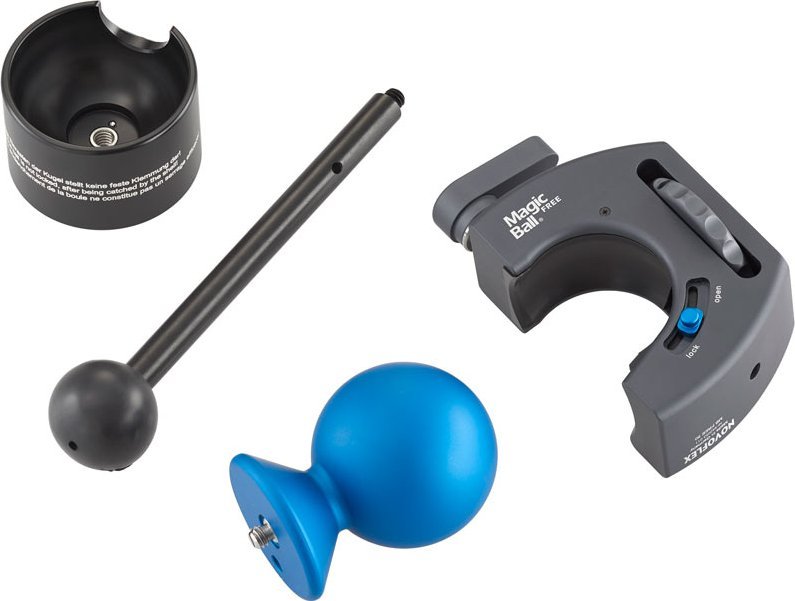 Mbajtëse koke sferike Novoflex MagicBall Free 50 Set, për kamera, me support foot, gri