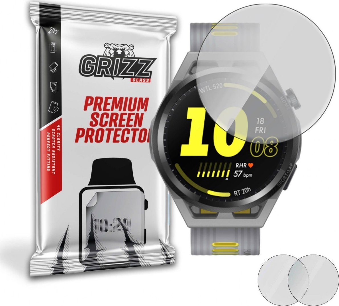 Fletë mbrojtëse GrizzGlass PaperScreen për Huawei Watch GT Runner, mat, set 2 copë, transparente