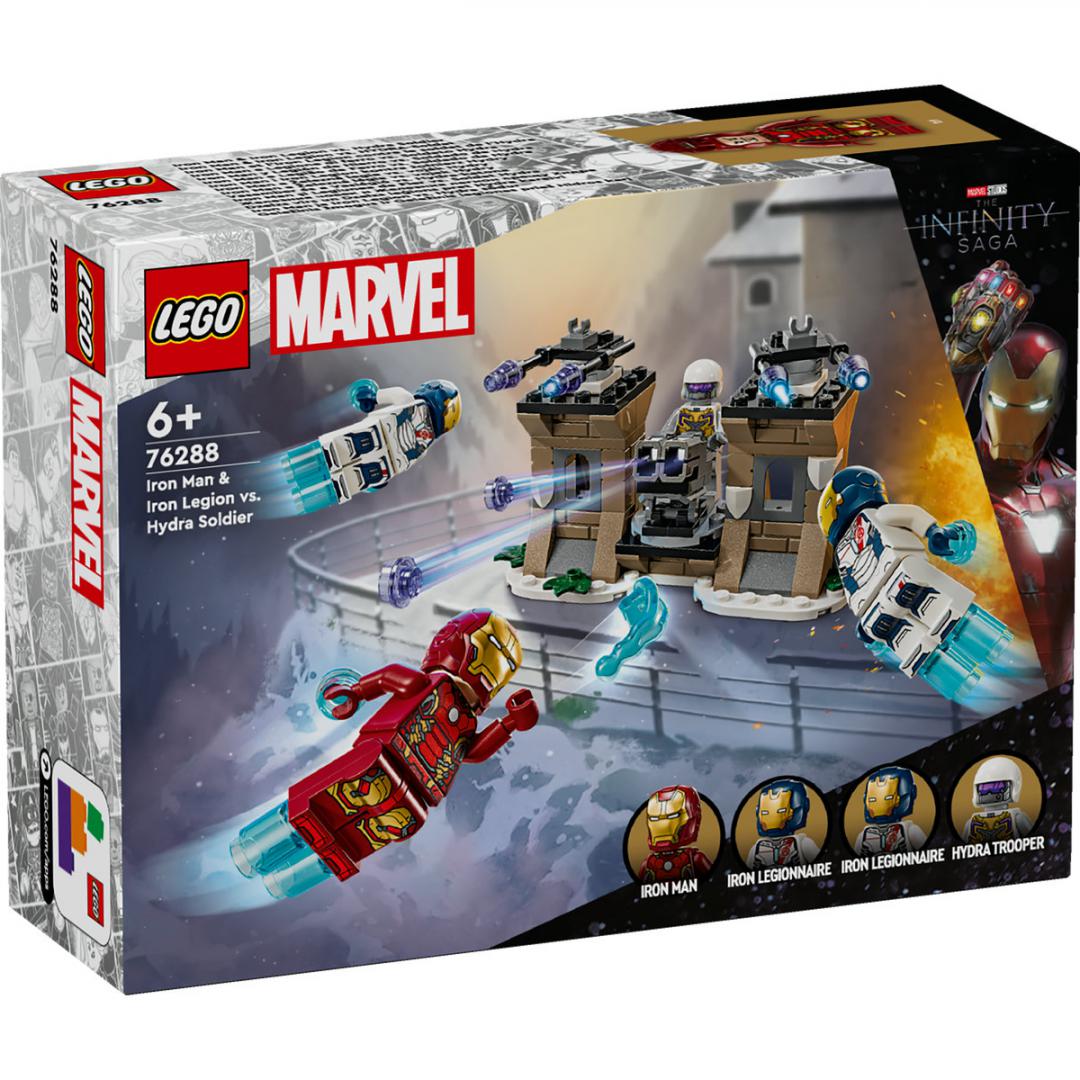 Set lodrash Marvel Iron Man dhe Iron Legion vs Hydra Soldier, figura aksioni, për fëmijë