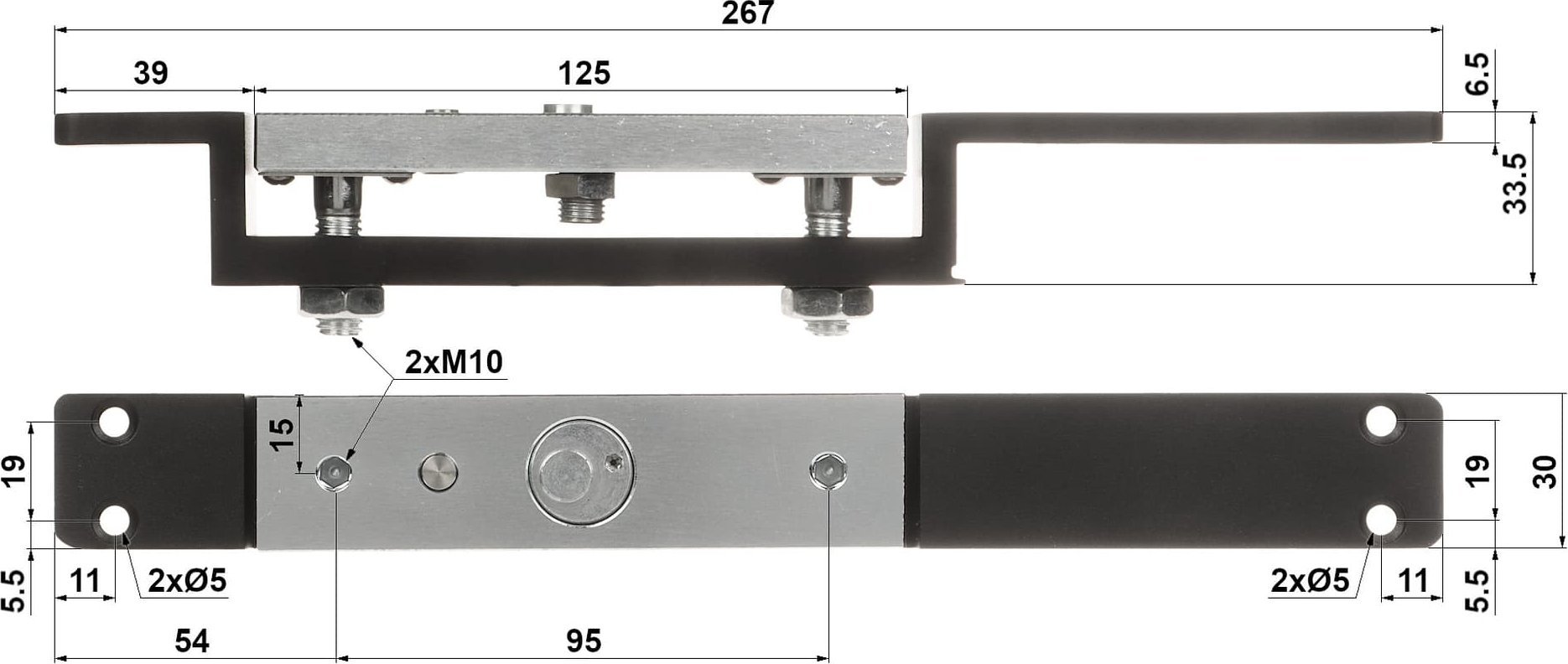 Bravë elektromagnetike DT-1200AZ, 1200kg, montim i fshehur, gri