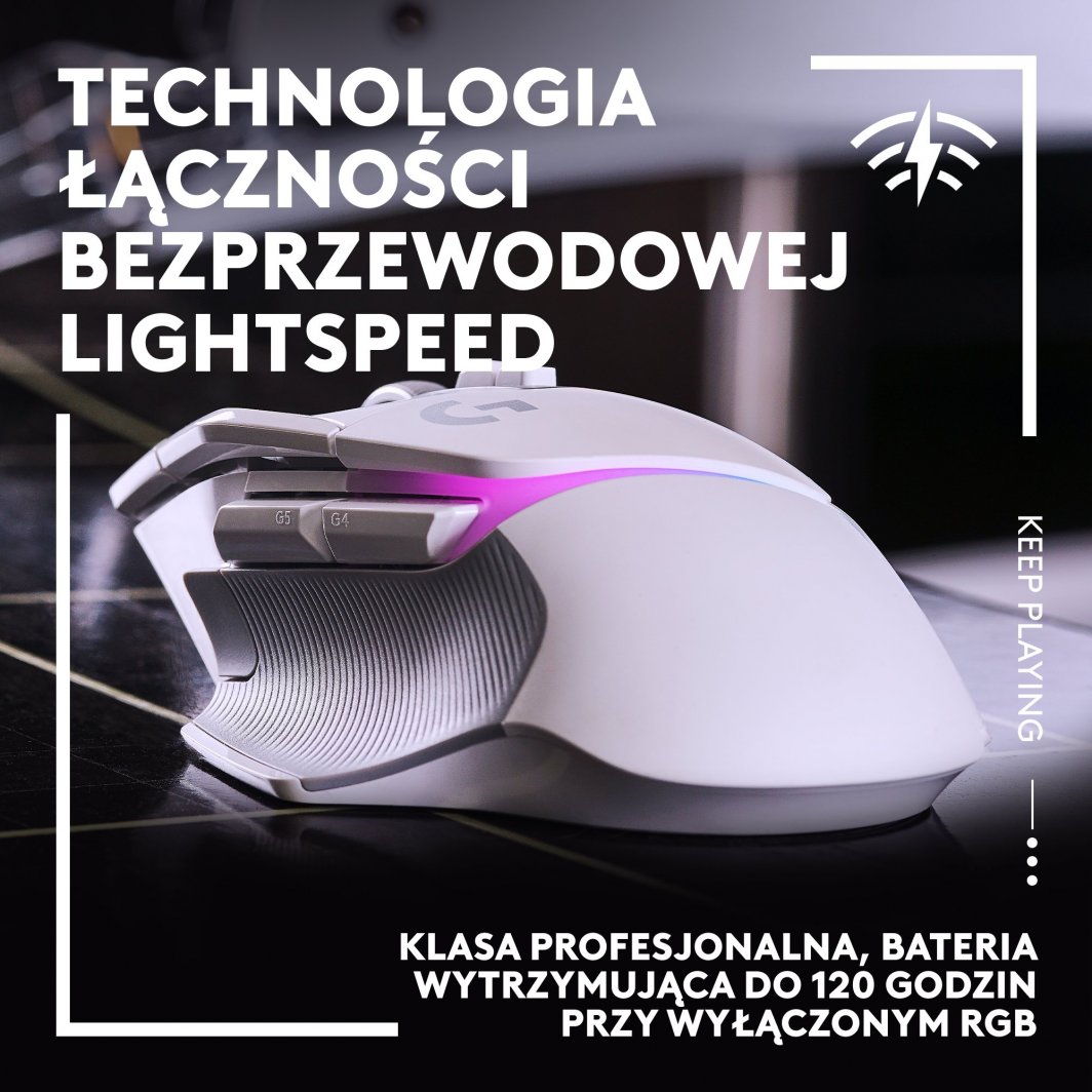 Maus Logitech G502 X Plus, i bardhë