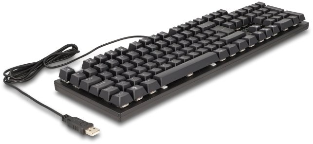 Tastierë mekanike gaming Delock, USB, me kabllo 1.6 m, e zezë