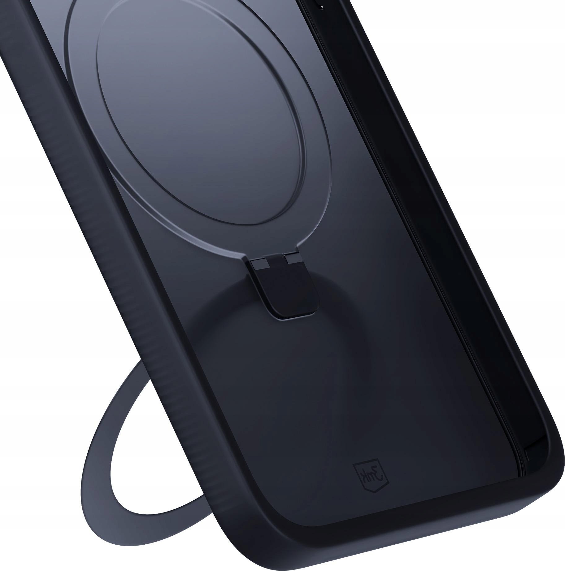 Mbajtëse telefoni 3MK Smoke Case Mag&amp;Stand për Samsung Galaxy S24 Ultra, MagSafe, me stand, gri e errët