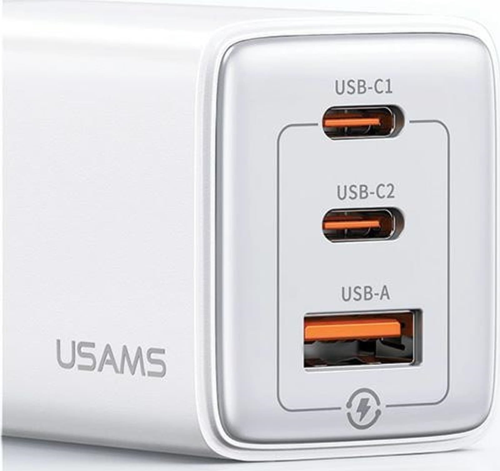 Karikues muri USAMS US-CC180, 65W, 2xUSB-C 1xUSB, i zi